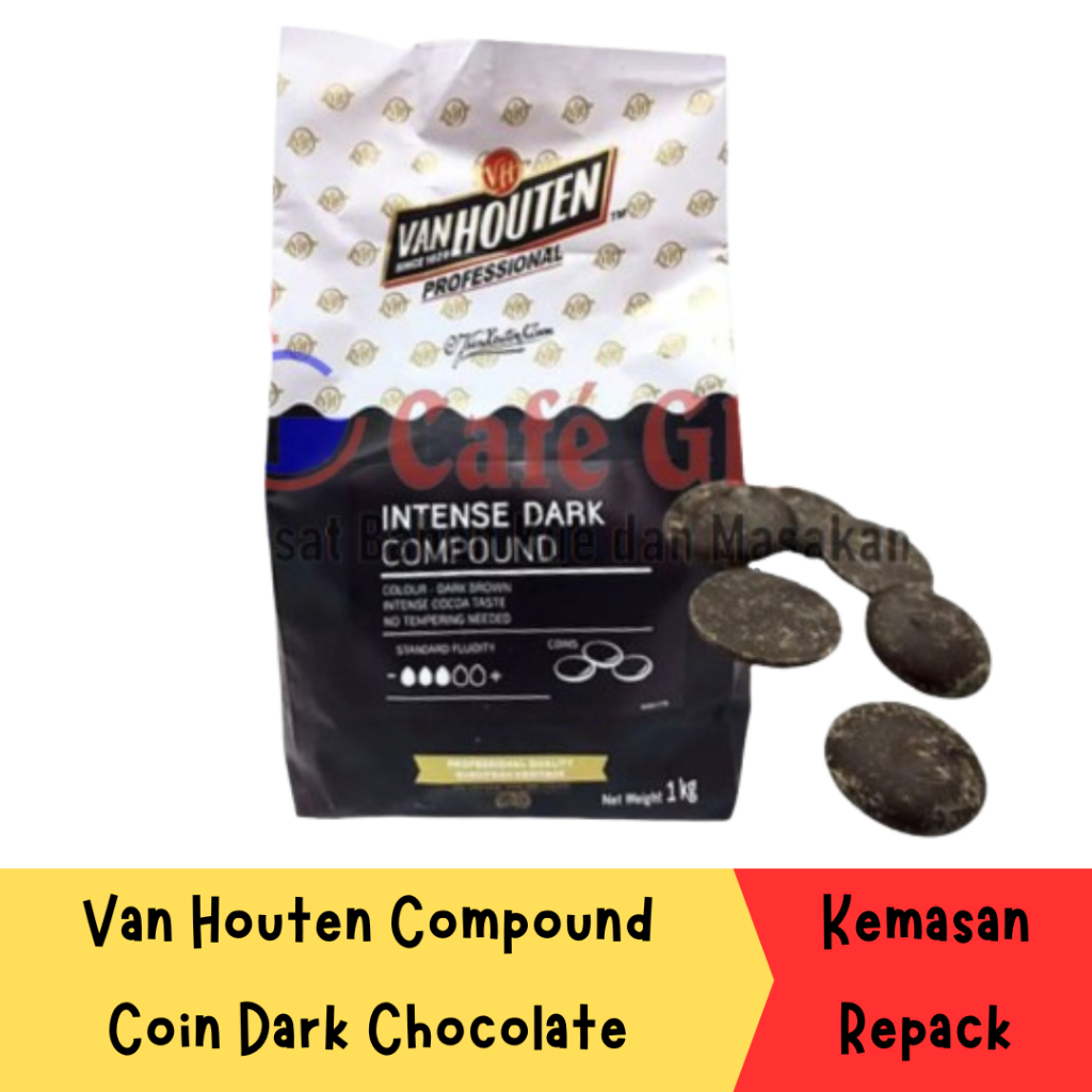 

Van Houten Chocolate Coins Intense Dark Compound /Cokelat Compound Repack