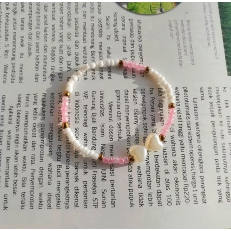 [LV003] Gelang Manik Love | Beads Bracelet Heart | Tali Elastis Lucu Kekinian Simpel Anak Perempuan