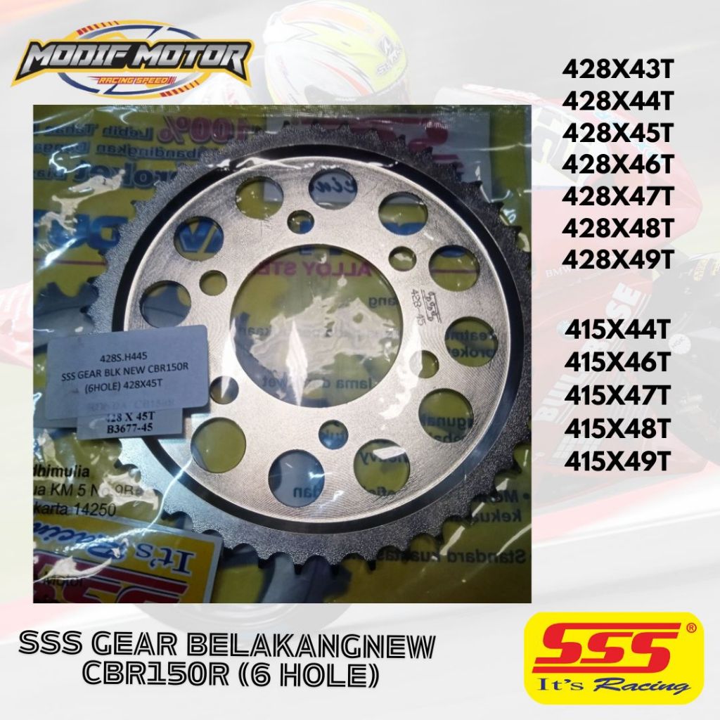 SSS Gear Belakang New CBR 150r (6 hole)