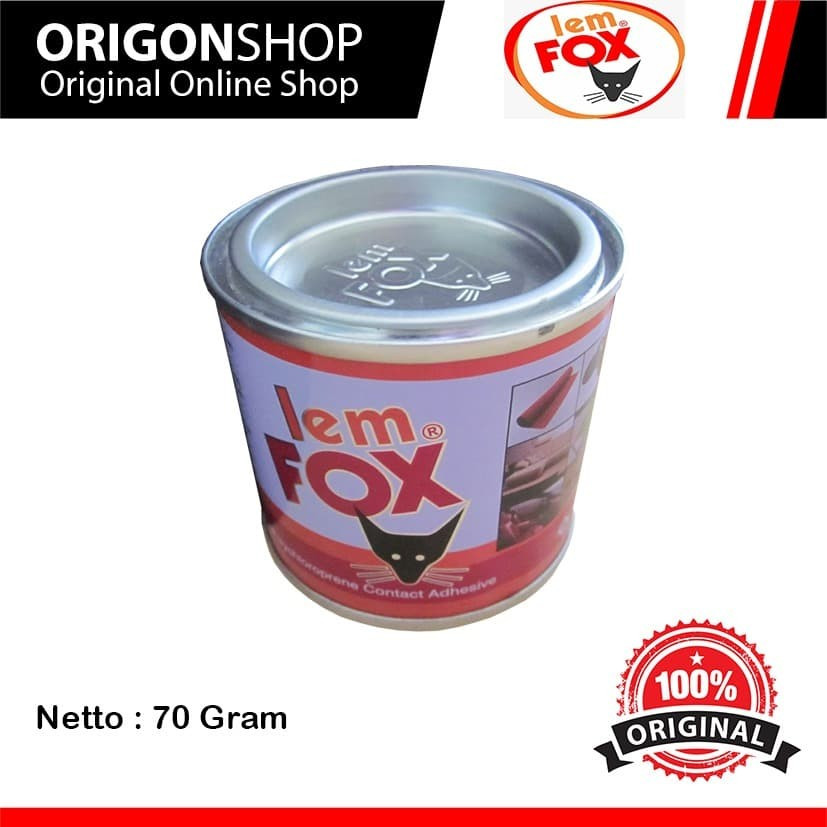 

Lem Fox Merah Kaleng 70g / Lem Kuning Serbaguna