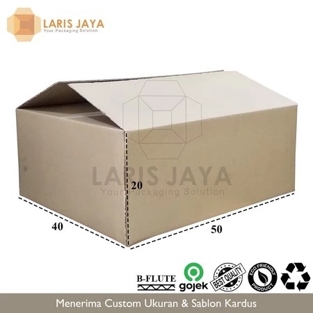 

(KHUSUS INSTANT) 50 x 40 x 20 cm Kardus Box Karton Kotak Dus Packaging Pindahan Polos Single Wall Uk. 50x40x20 BFlute Tebal 3mm (Kardus 50 x 40 x 20 cm )