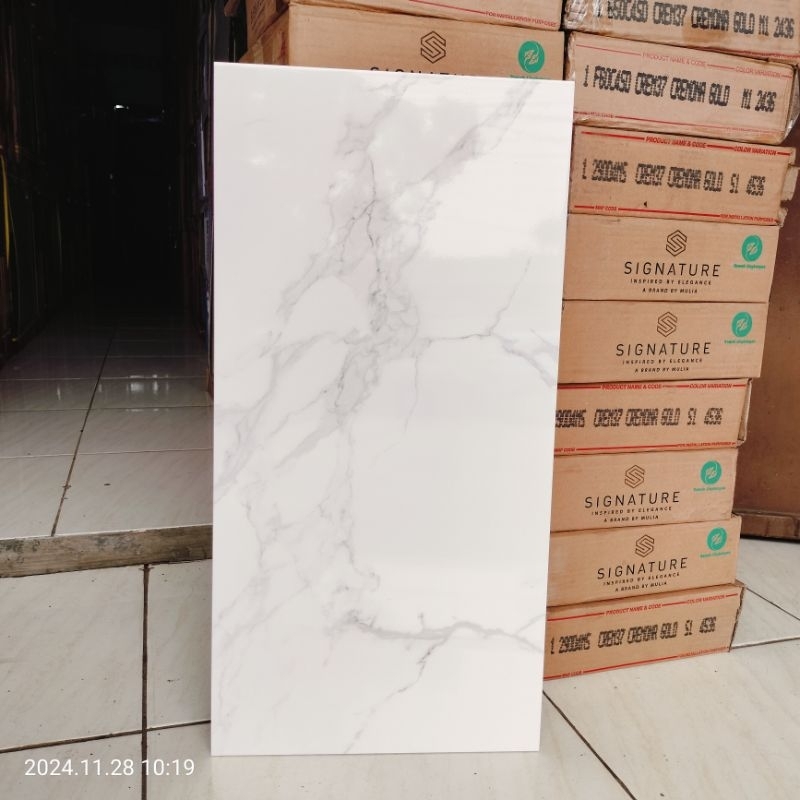 KERAMIK DINDING KAMAR MANDI RECTIFIED KIA BERYL WHITE 30X60 KW1