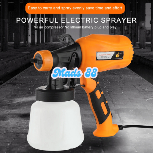 Pistol Pistul Spray Gun Mesin Semprotan Cat Cet Dinding Tembok Ruangan Rumah Portabel