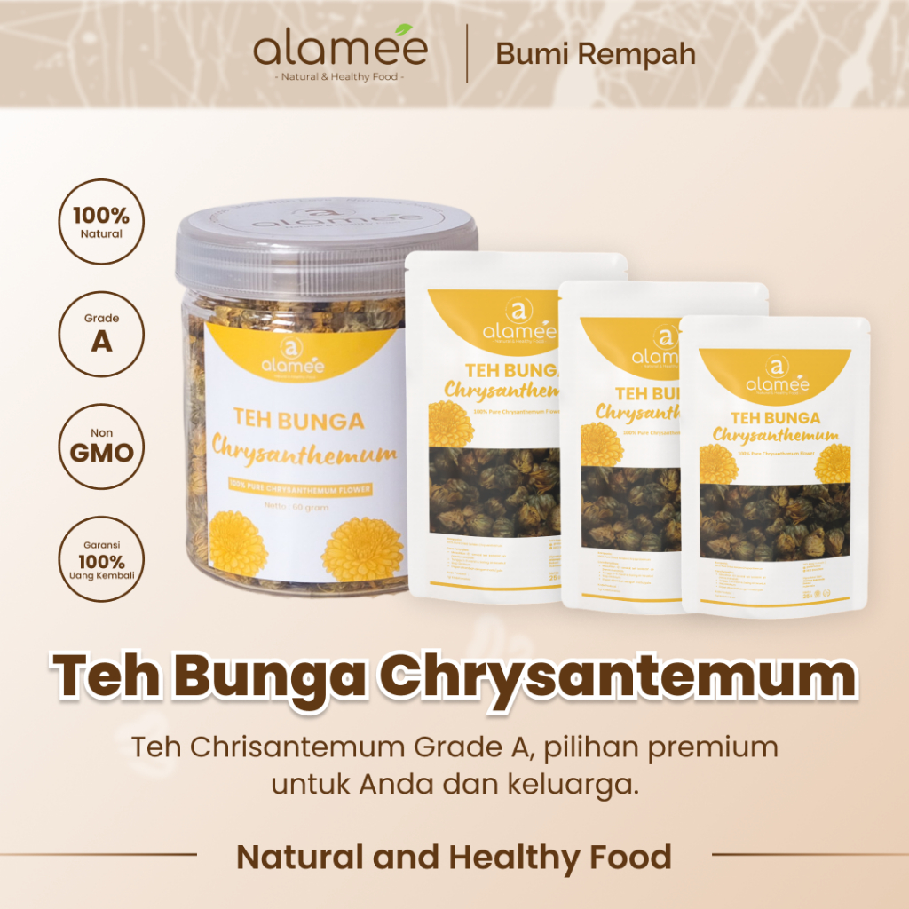 

ALAMEE Teh Bunga Chrysanthemum Tea Krisan Emas Golden Crysant Herbal Alami Organik Crysanthemum