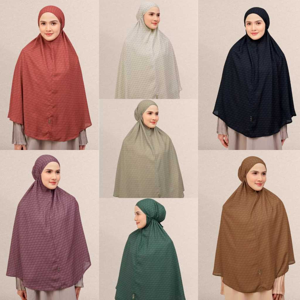 DOA INDONESIA BAITI ELEANOR KHIMAR SERIES - SYARI CLAY BROWN, BLACK, EMERALD, TAUPE, TOMATO, BUTTER,