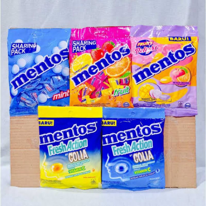 

Chewy Dragees Mentos and Fresh Action Golia | Sensasi lebih segar berisi ±50 butir