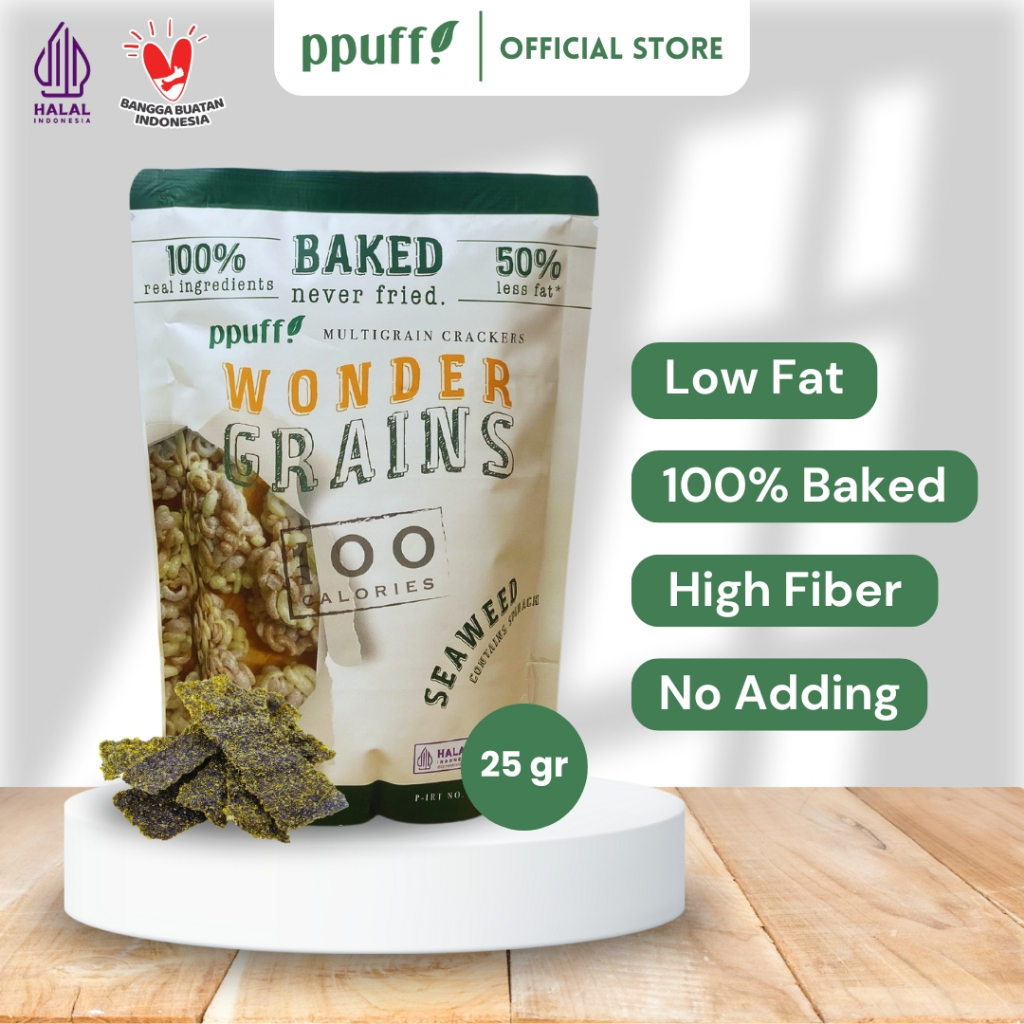 

Ppuff! Wonder Grains Seaweed [25 Gram] Snack sehat rendah kalori!