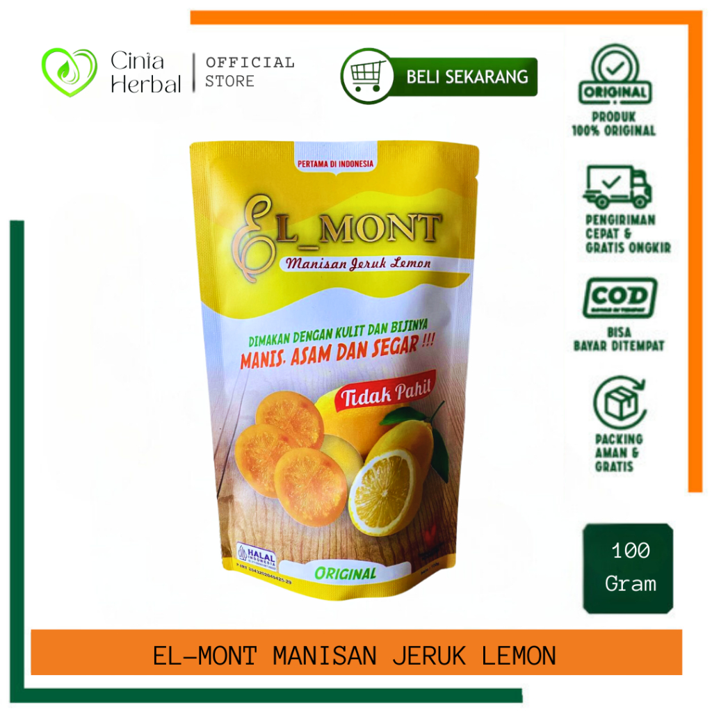 

ELMONT Manisan Jeruk Lemon | El Mont Camilan Sehat | Camilan Jeruk Lemon Manis Asam & Segar