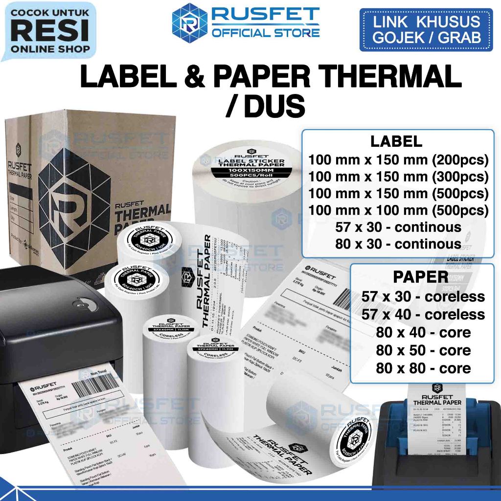 

Label Thermal Paper Sticker Kertas Resi Printer Paket Pengiriman Barcode Pos RUSFET / DUS OJOL