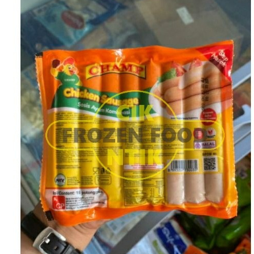 

Champ Sosis ayam 375 gr Frozen food cik ntik Jambi cemilan jajanan seblak korea jepang