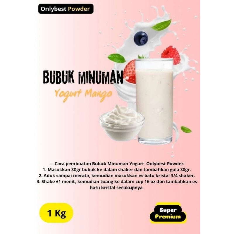 

Bubuk Minuman Yogurt MANGO 1KG/1000GRAM Super Premium Onlybest Powder MURAH / Bubuk Yogurt 1kg / Yogurt Powder / Bubuk Yogurt Plain / Yogurt / Es Yogurt/ Yogurt Powder Drink / Minuman Yogurt / Yoghurt / Bubuk Minuman Yoghurt / Yoghurt Powder