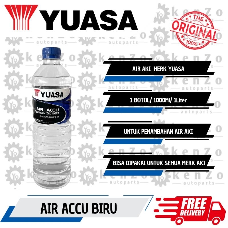 [Original] Air Accu Yuasa // Air Aki Tutup Biru Untuk Penambahan Aki Motor dan Mobil