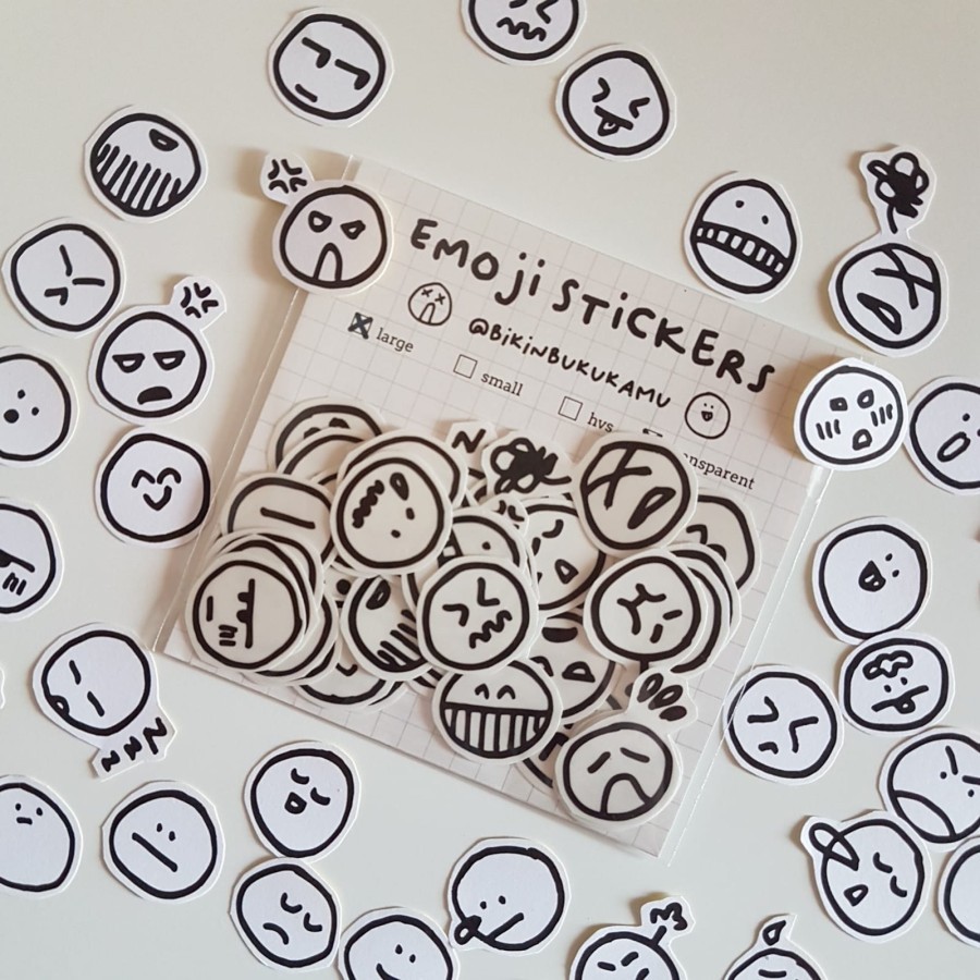 

40pcs EMOJI STICKERS smiley stiker jurnal doodle aesthetic