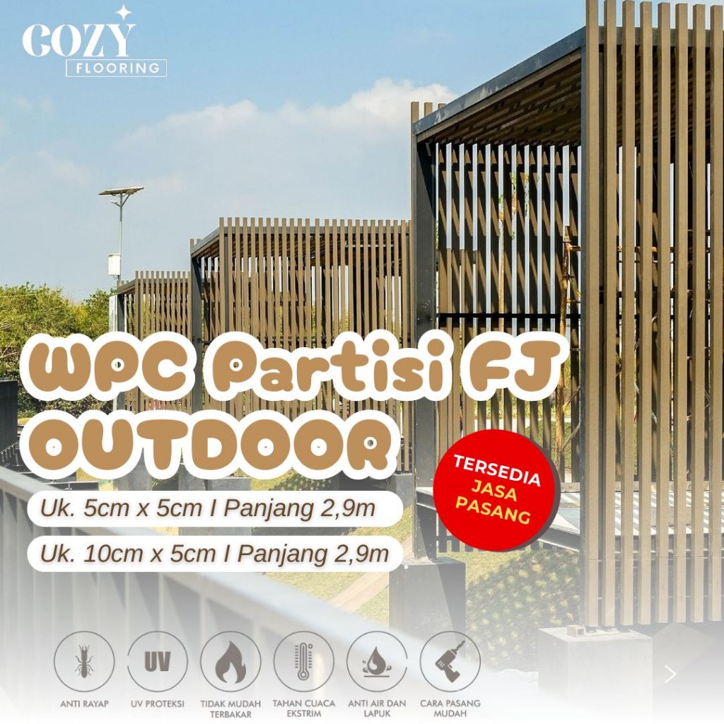 wpc partisi outdoor feijin motif kayu | kisi-kisi partisi fasad