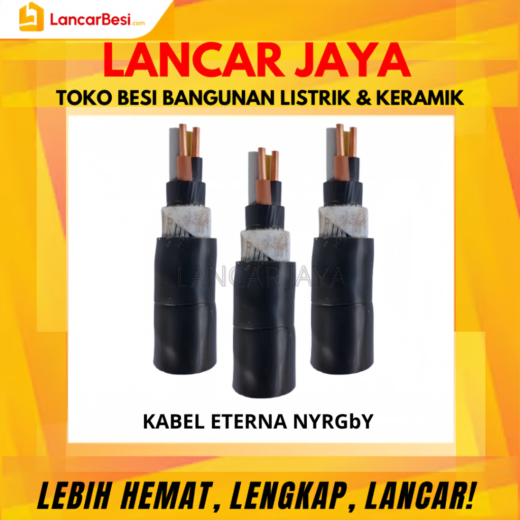 Kabel Eterna NYRGbY 1 Meter 3x2.5, 3x4, 3x6, 3x10