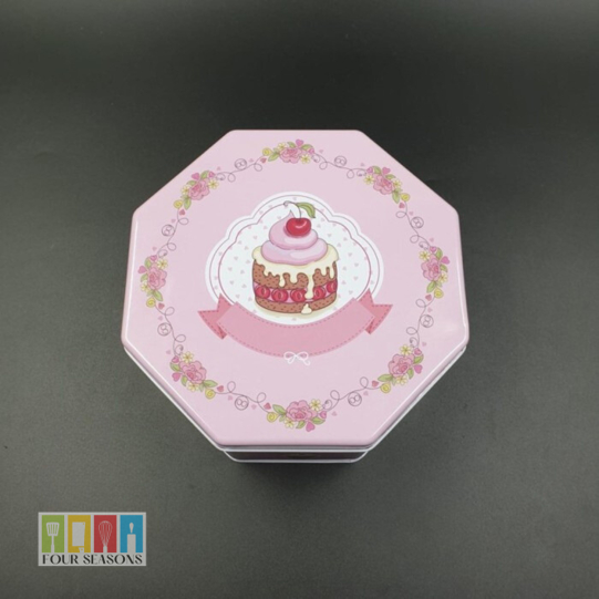 

HEXAGON PINK CUPCAKE TIN BOX (SMALL) UK.D= 14,5 CM - T= 7 CM - (BARANG CACAT)