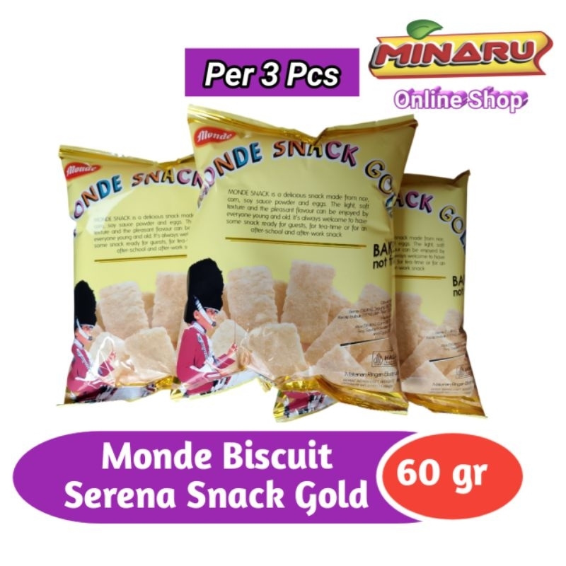 

Monde Biscuit Serena Snack Gold 60gr ( Per 3 Pcs )