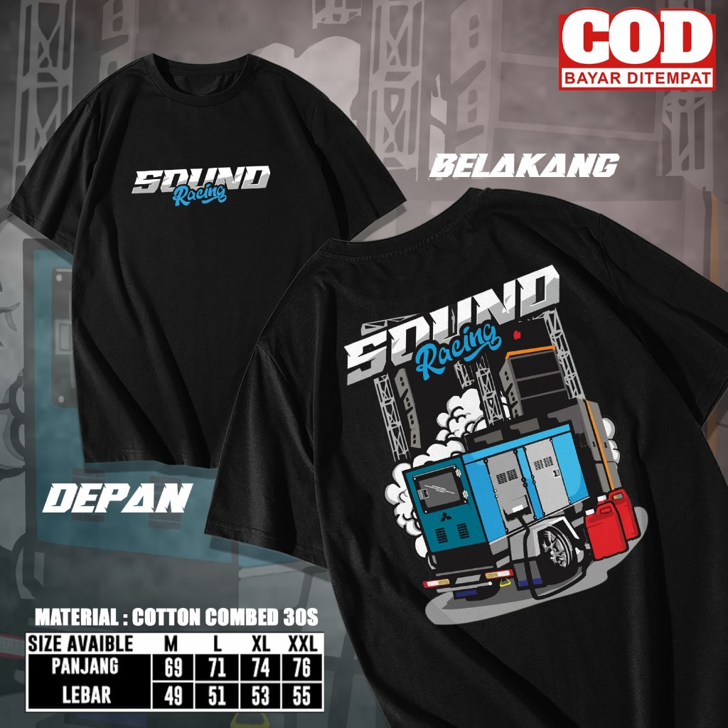 Kaos Sound Racing / Kaos Sound Balap Kaos Keren / Kaos Viral /Kaos Cotton Combads 24s Asli