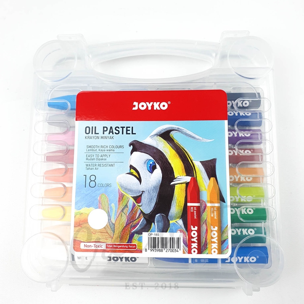 

JOYKO CRAYON OIL PASTEL OP-18S 18 COLOURS (CRAYON MINYAK)