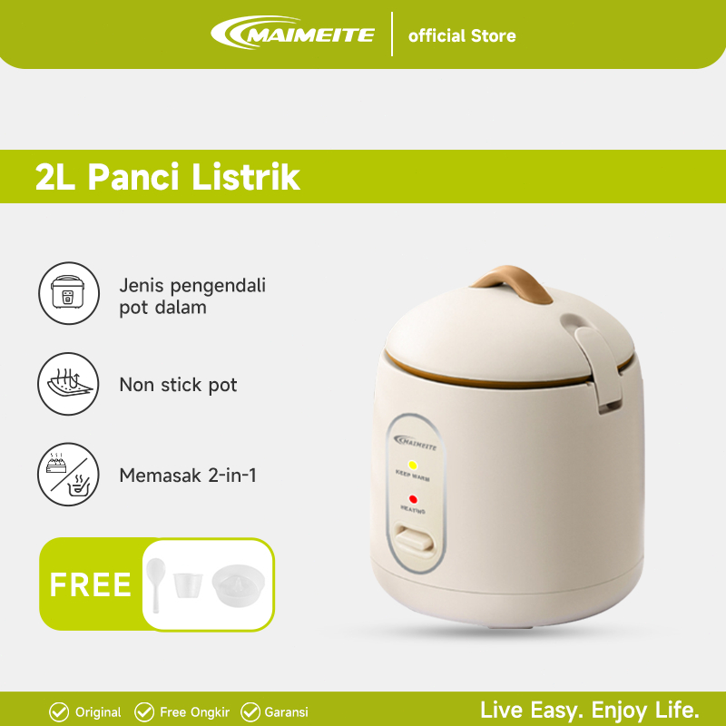 MAIMEITE Rice Cooker Mini/Magic Com Mini Multifungsi/Panci anti lengket penanak nasi 1,2LMagiccom Ke