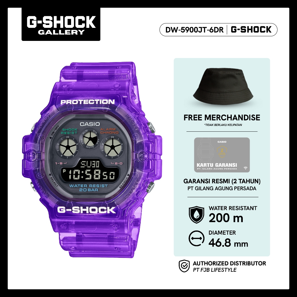 G-Shock Jam Tangan Pria DW-5900JT-6DR Original Digital Purple