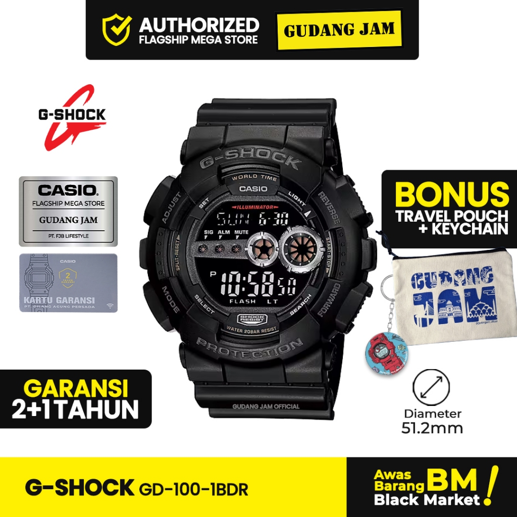 Jam Tangan G-Shock GD-100-1BDR GD-100-1B GD-100 GD100 GD 100