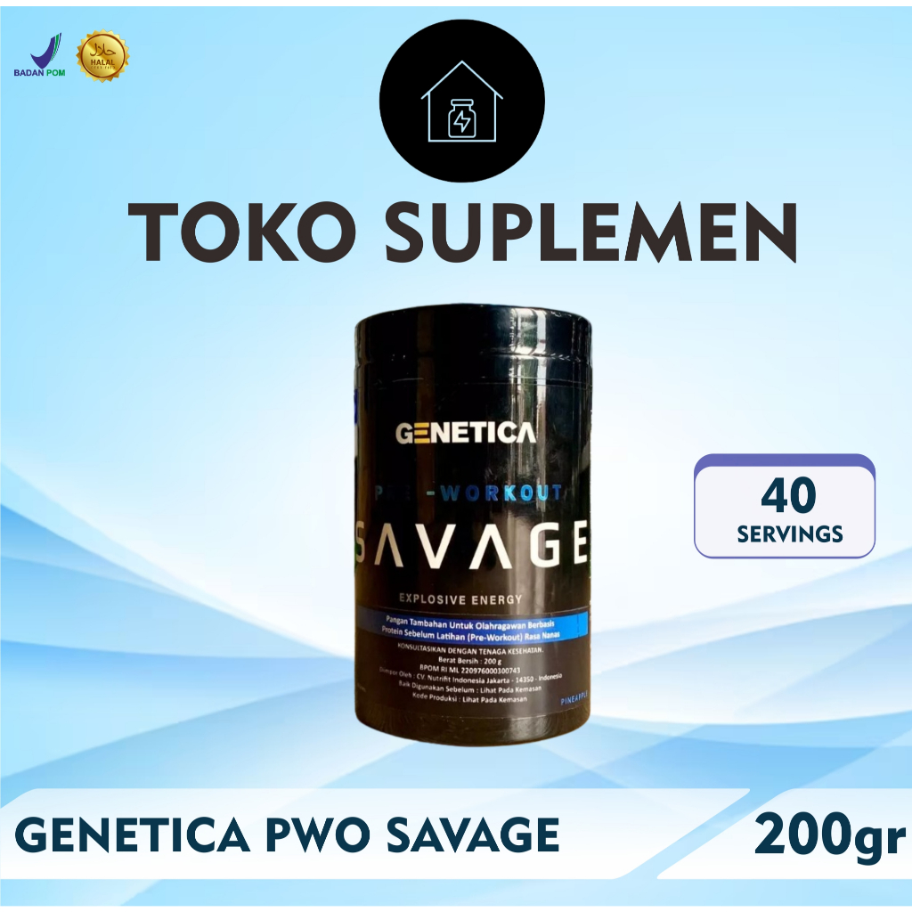 GENETICA SAVAGE PWO (200 GRAM) 40 SERVINGS PRE WORKOUT PWO