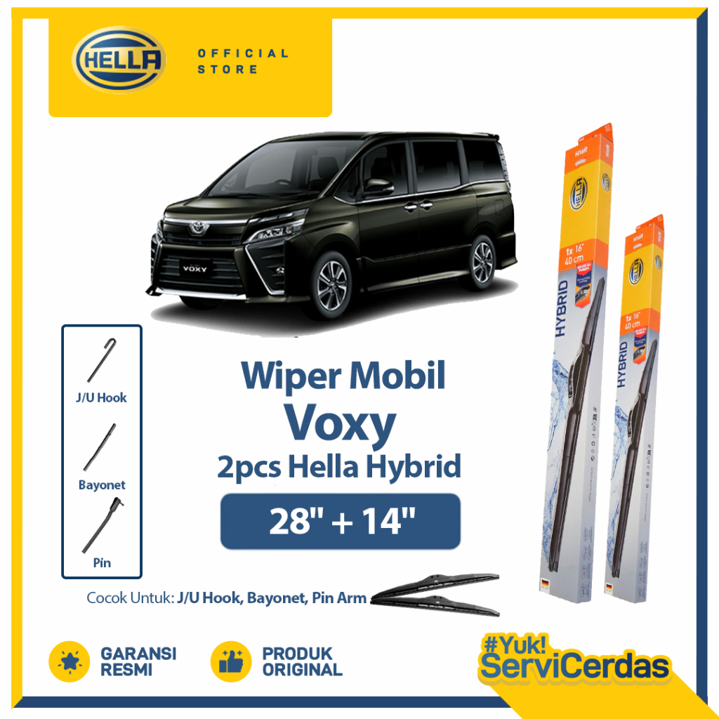 Wiper Mobil TOYOTA Voxy 28” + 14” (2pcs) - HELLA Hybrid