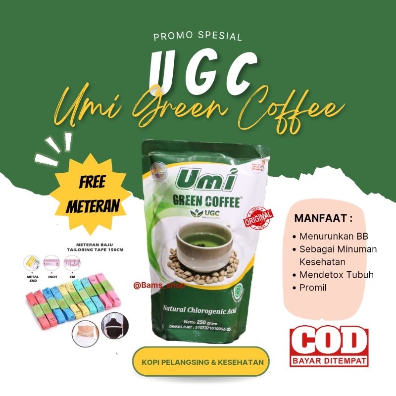 

Umi Green Coffee Kopi Hijau Alami Tanpa Efek Samping Halal Berat isi 250 gram