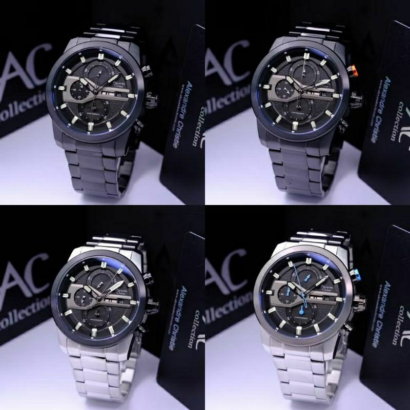 JAM TANGAN PRIA ALEXANDRE CHRISTIE 6562 MCB RANTAI stainles