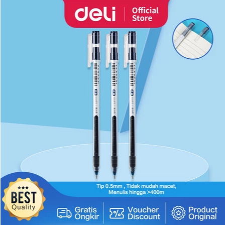 

Deli Gel Pen Pulpen Gel Warna Hitam 0.5mm A426