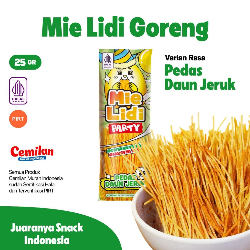 

MIE LIDI GORENG ASOY Cemilan Murah Indonesia INDOJAJAN