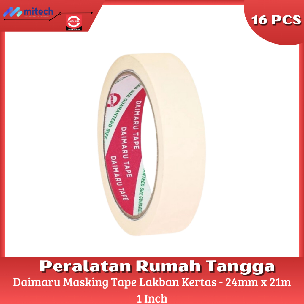 

Daimaru Masking Tape Lakban Kertas 1 Inch 24mm x 21m - 16 Pcs