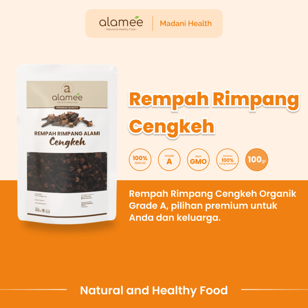 

ALAMEE Cengkeh Rempah Kering Organik Cloves Rimpang Organik Alami Bumbu Seasoning Masakan Masak 100g