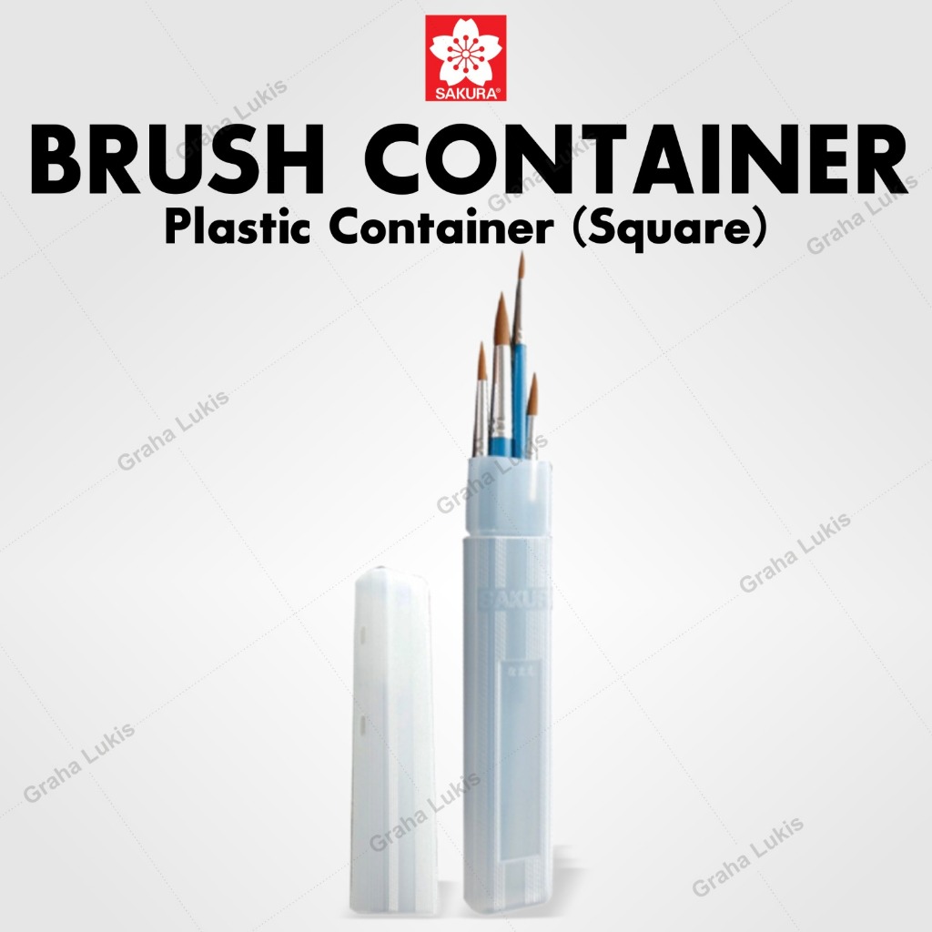 

Sakura Brush Plastic Container (Square) / Tempat Kuas