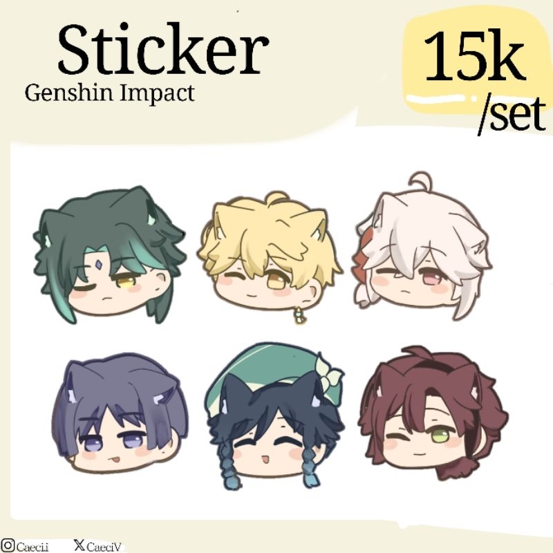 [GENSHIN IMPACT FANMERCH] Anemo boys Aether, Xiao, Scaramouche(wanderer), Heizou, Venti, Kazuha stic
