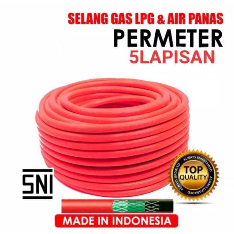 PERMETER SELANG GAS LAPIS BAJA WINN GAS MERAH SNI SELANG GAS LPG & AIR PANAS