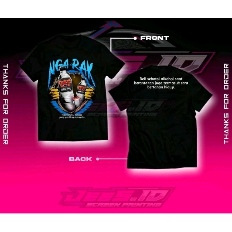Kaos Arak Bali V9 Terbaru - Kain Original Cotton Combed 24s - Free Sticker