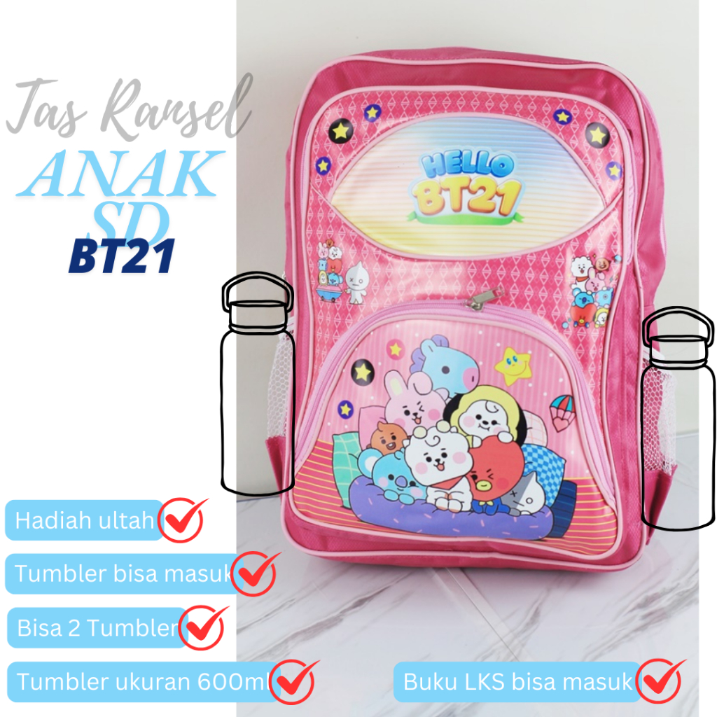 TAS ANAK PEREMPUAN SD MURAH BT21 TAS HADIAH ULANG TAHUN ANAK