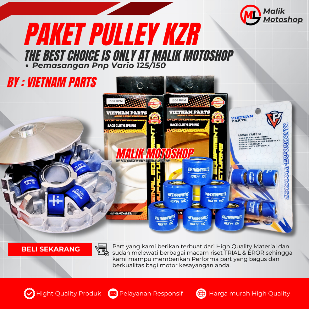 PAKET PULLEY VARIO KZR VARIO 125/150 RUMAH ROLLER BUBUT 13`8 DRAJAT KEROK JALUR RUMAH ROLLER BUBUT