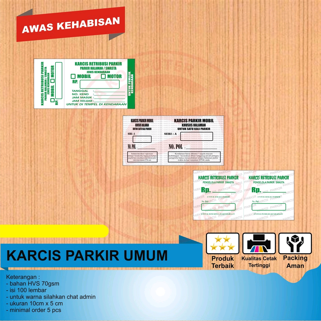 

KARCIS PARKIR MURAH TIPE UNIVERSAL