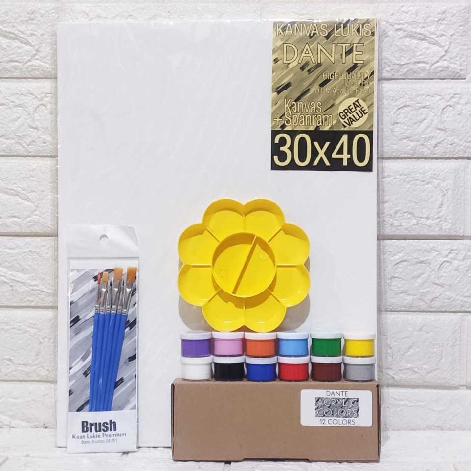 

Murah Irit PAKET MELUKIS SET Kanvas 3x4 Kuas Palet