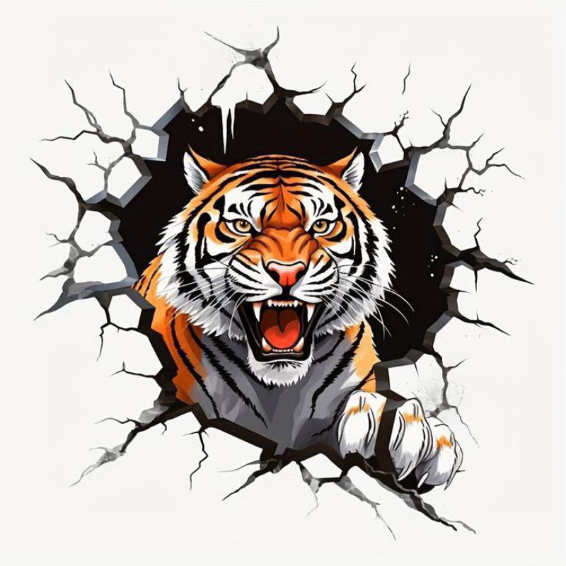 

stiker 3D macan keren, bahan vinil anti air, ukuran 20 cm