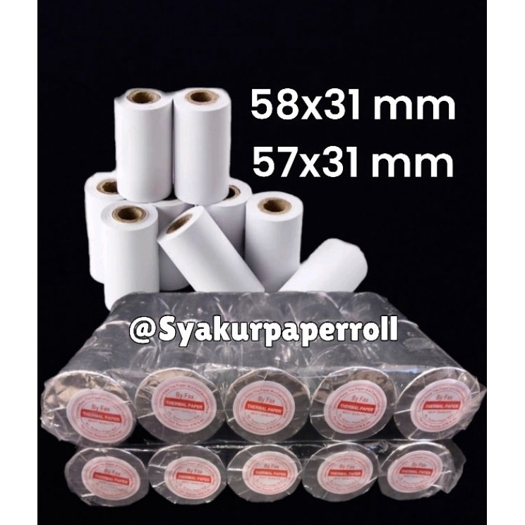 

Harga Termurah Kertas kasir thermal murah 5857x31 mm paket 1pcs struk printer edc bluetooth 58mm