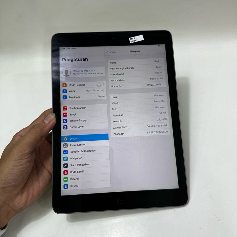 ipad air 1 32gb ori wifi