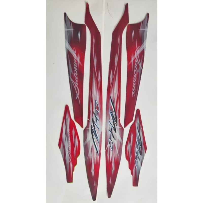 Striping stiker body motor yamaha mio smile merah 2009 standar lis body mio new smile striping mio s