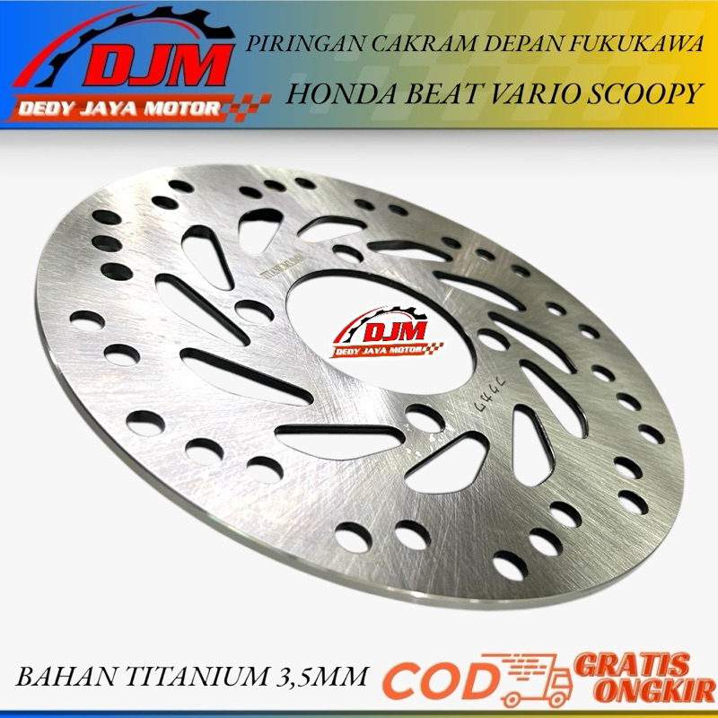 Piringan Cakram Depan Honda Beat Vario Scoopy Beat Fi Bahan Titanium 3,5MM Original Fukukawa Genuine