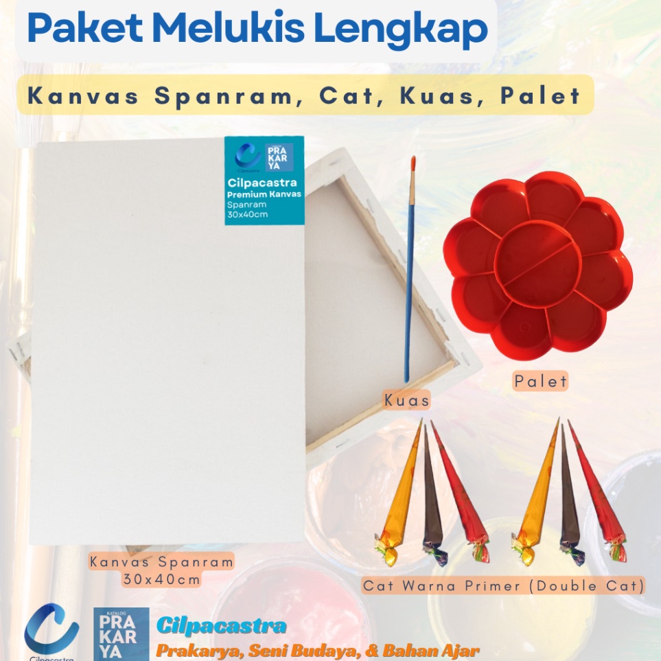 

Super Kualitas Kanvas Spanram 3x4cm dan Paket Lengkap Melukis Kanvas Cat Kuas Palet
