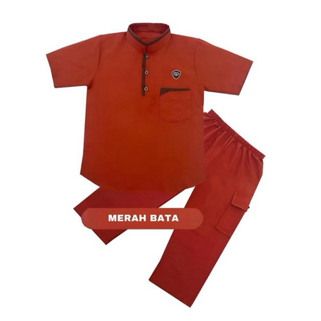 Baju Koko Anak Laki-Laki usia 1 - 12 tahun  merah bata