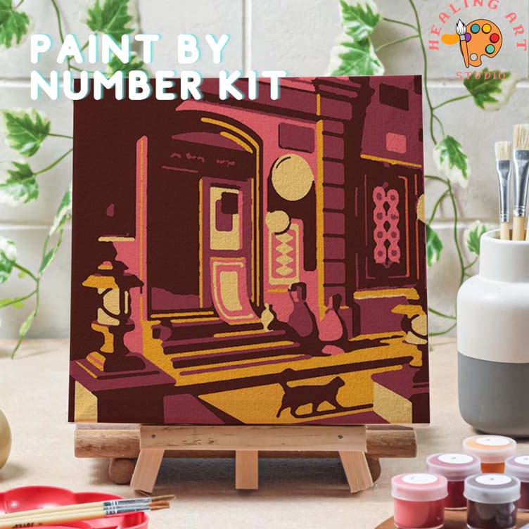 

Paling Irit Paint by number lukisan bangunan city ver 1 canvas 2x2 cm painting kit set melukis